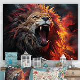 Lions Roaring Echoes - Lion Living Room Wall Art