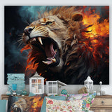 Lions Roaring Echoes I - Animals Canvas Wall Art