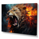 Lions Roaring Echoes I - Animals Canvas Wall Art