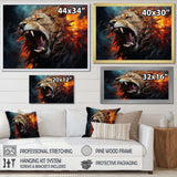 Lions Roaring Echoes I - Animals Canvas Wall Art