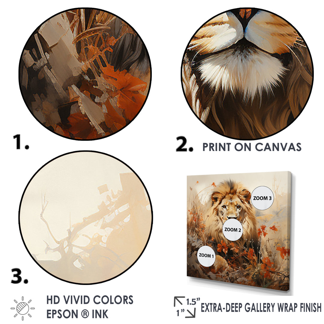 Lion Savannah Dreams - Lion Canvas Wall Art