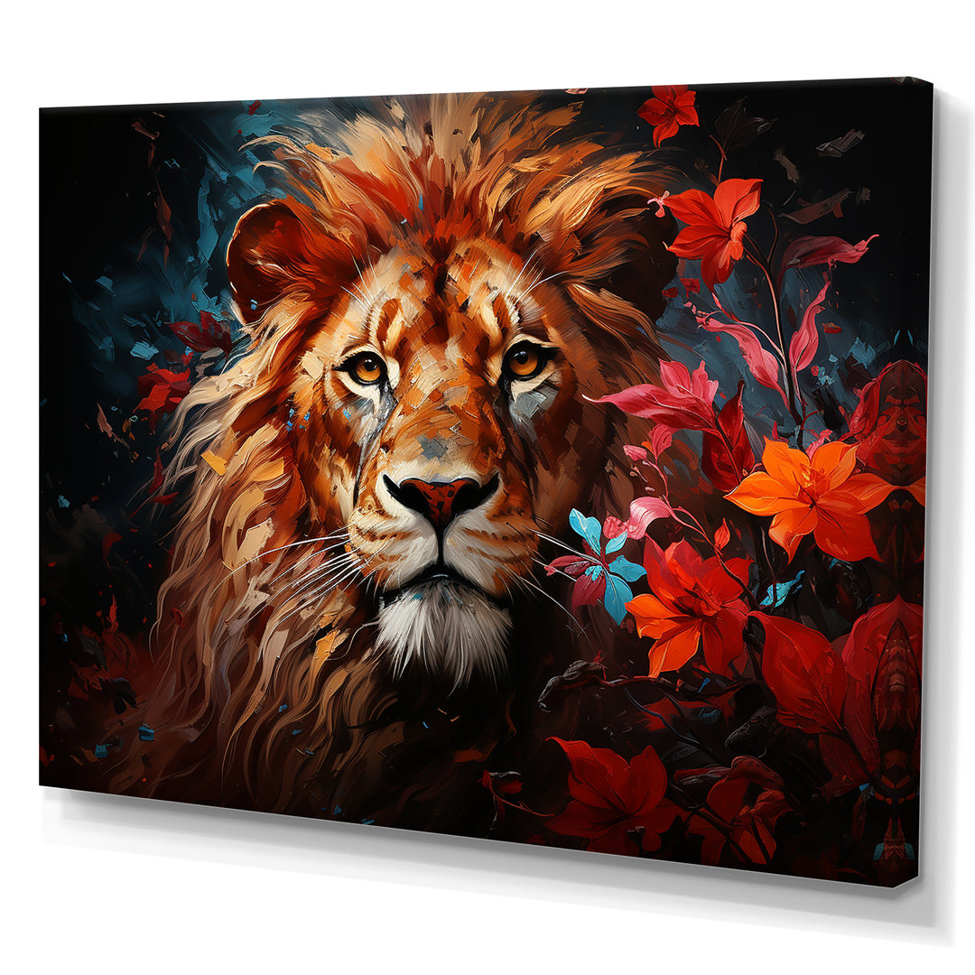 Lion Vivid Majesty - Lion Living Room Wall Art