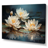 Lotus Blossoms Bathed In Moonlight - Floral Canvas Wall Art