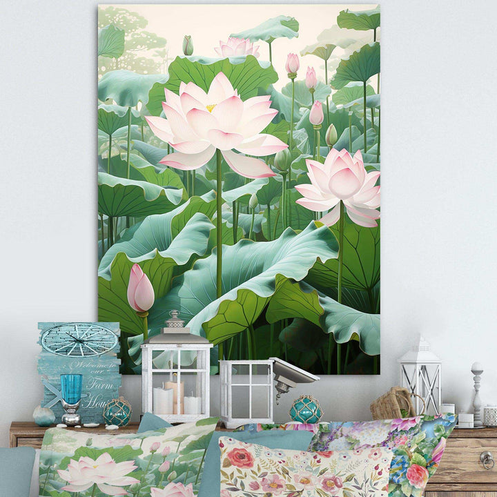 Lotus Minimalism Dream I - Floral Canvas Wall Art
