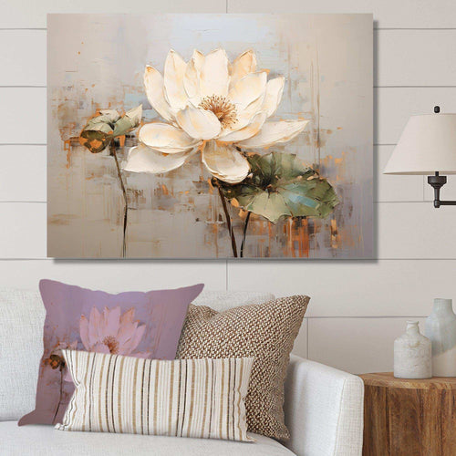 Vintage Lotus Connection II - Floral Canvas Wall Art