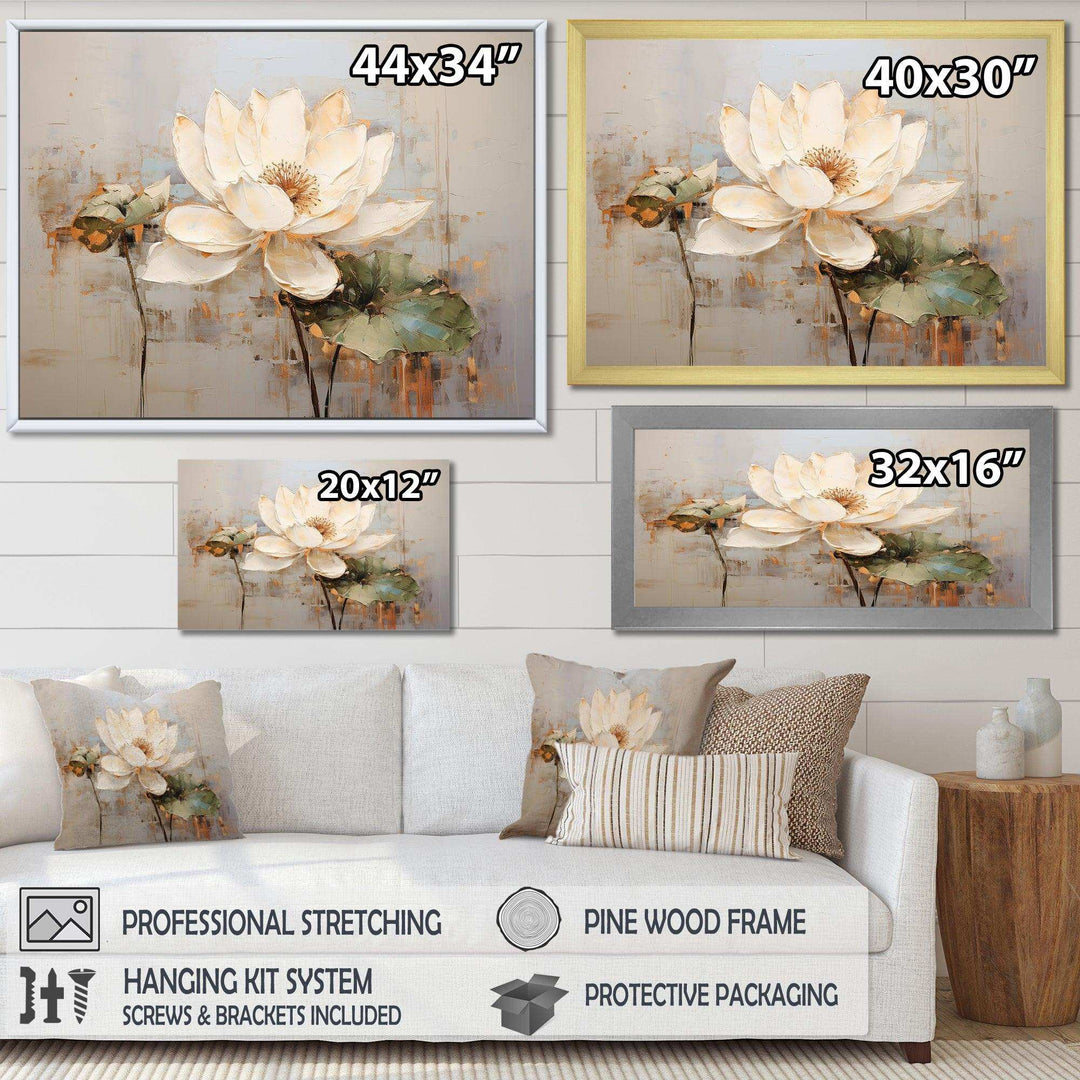 Vintage Lotus Connection II - Floral Canvas Wall Art