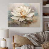 Antique Lotus Connection I - Floral Canvas Wall Art