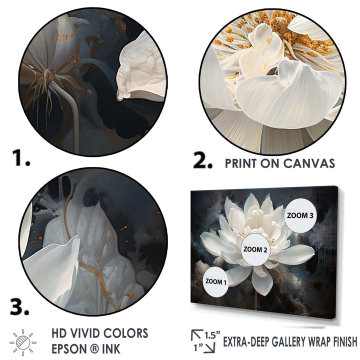 Serenity Blossum Lotus - Floral Canvas Wall Art