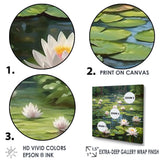 Magical Lotus Lily Pad Pond - Floral Canvas Wall Art