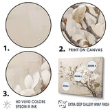 Beige Dreamy Magnolias Blooms I - Floral Canvas Wall Art