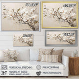 Beige Dreamy Magnolias Blooms I - Floral Canvas Wall Art