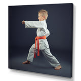 Martial Arts Karate Child Orange Belt Training Studio - Martial Arts Canvas Wall Art