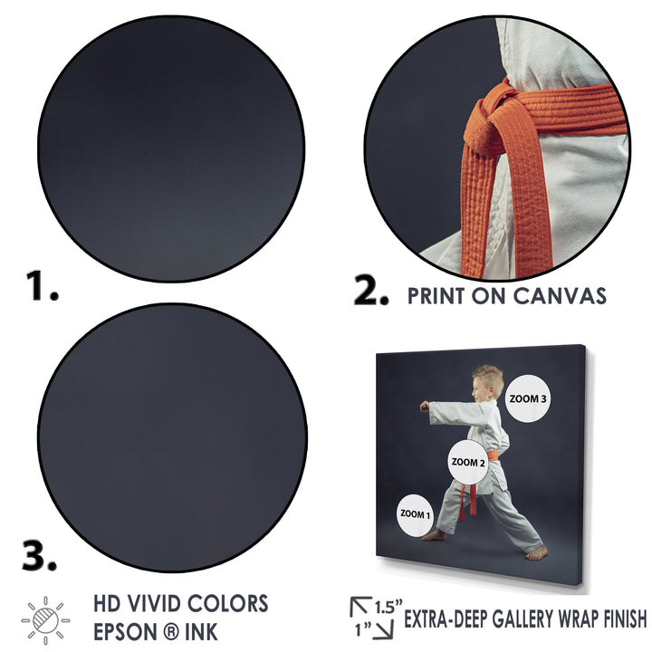 Martial Arts Karate Child Orange Belt Training Studio - Martial Arts Canvas Wall Art