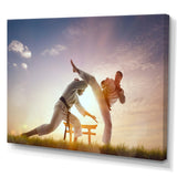 Martial Arts Karate Fighters Outdoors - Martial Arts Canvas Wall Art