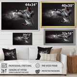 Karate Girl Mid Air Kick - Martial Arts Canvas Wall Art