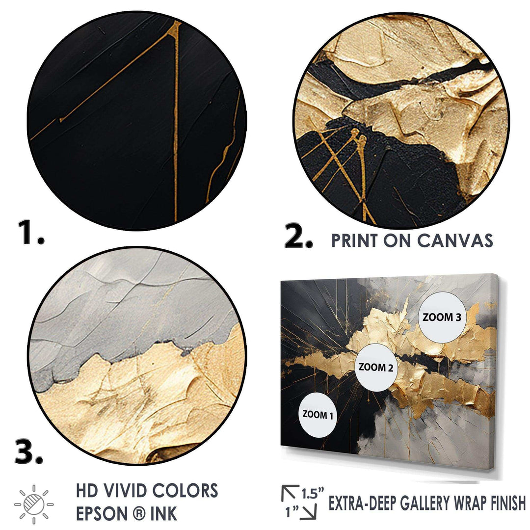 Black And Gold Abstract Meditation I - Abstract Canvas Wall Art