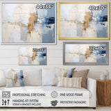 White And Blue Paint Fusion - Abstract Canvas Wall Art