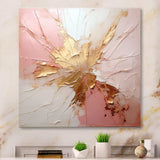 Gold And Pink Paint Fusion - Abstract Canvas Wall Art