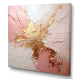 Gold And Pink Paint Fusion - Abstract Canvas Wall Art