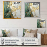 Gold And Green Paint Fusion - Abstract Canvas Wall Art