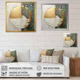 Gold And Green Paint Fusion I - Abstract Canvas Wall Art