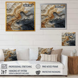 Gold And Beige River Spiral - Abstract Canvas Wall Art