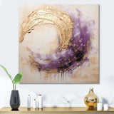 Gold And Purple Lunar Spiral - Abstract Canvas Wall Art