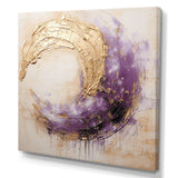 Gold And Purple Lunar Spiral - Abstract Canvas Wall Art