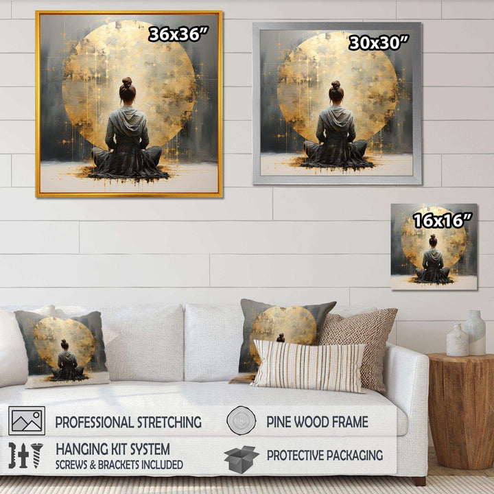 Minimalism Meditation Pose I - Spiritual Canvas Wall Art