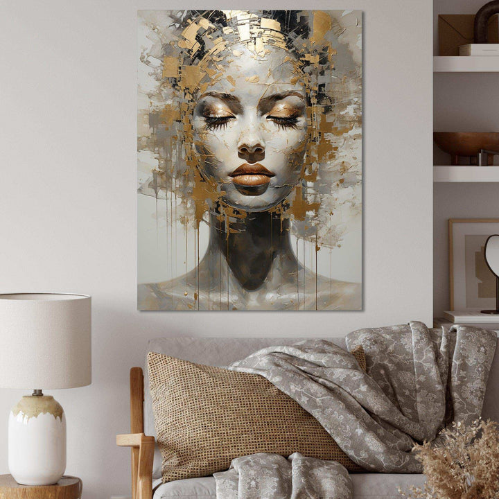 Woman Meditation Mind II - Spiritual Canvas Wall Art