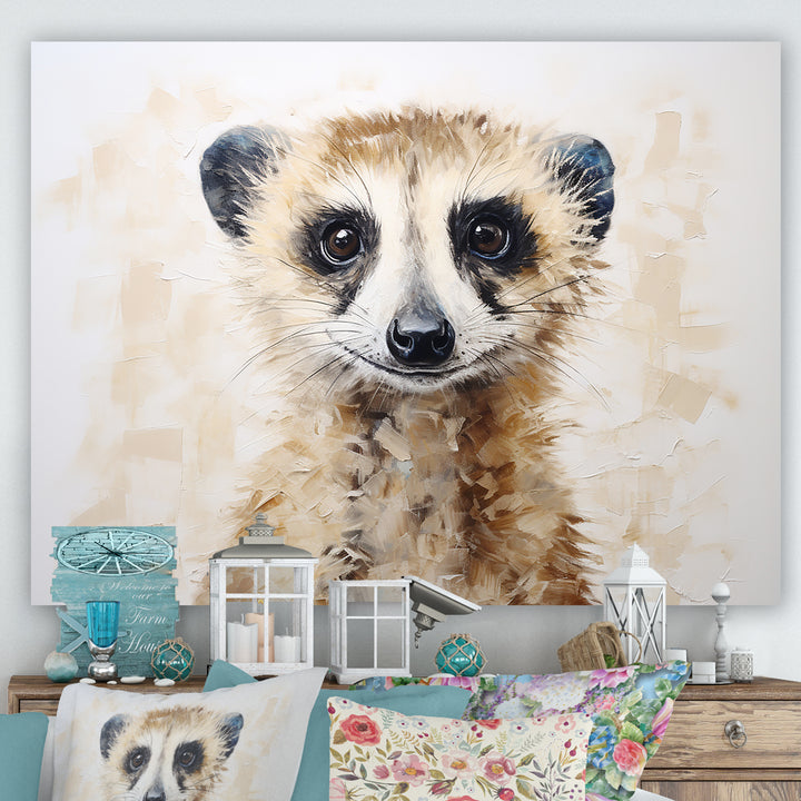Minimalism Meercat Portrait - Meercat Wall Decor