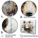 Bear Portrait Necessities - Abstract Canvas Wall Art