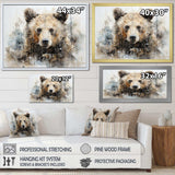 Bear Portrait Necessities - Abstract Canvas Wall Art