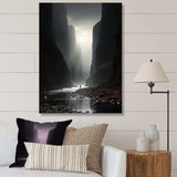 Black And White Canyon Calm I - Landscapes Canvas Wall Art