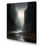 Black And White Canyon Calm I - Landscapes Canvas Wall Art