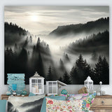 Mysterious Misty Mountain Morning - Abstract Canvas Wall Art