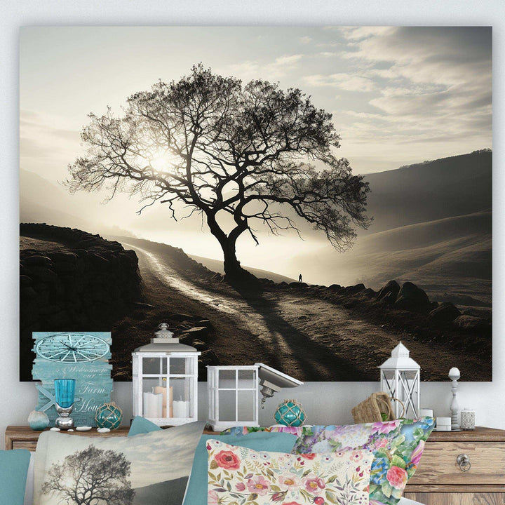 Mysterious Misty Mountain Morning III - Abstract Canvas Wall Art