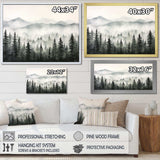 Grey Misty Morning Forest Horizon I - Landscapes Canvas Wall Art