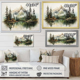 Watercolor Mountain Dreamscape - Landscapes Canvas Wall Art