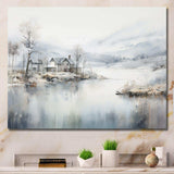 Grey And Beige Modern Scandinavian Scenery Silence - Landscapes Canvas Wall Art