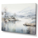 Grey And Beige Modern Scandinavian Scenery Silence - Landscapes Canvas Wall Art