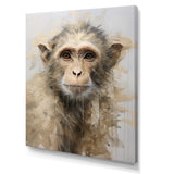 Minimalism Monkey Silhouette - Beige Monkey Wall Art