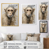 Minimalism Monkey Silhouette - Beige Monkey Wall Art