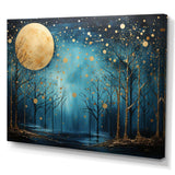 Azure Ascension Moonlight Forest - Fantasy Canvas Wall Art