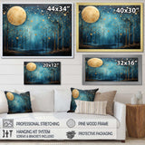 Azure Ascension Moonlight Forest - Fantasy Canvas Wall Art