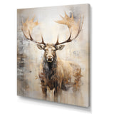 Majestic Beige Moose Portrait - Moose Framed Canvas Art