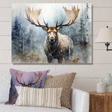 Majestic Moose In Forest - Animals Canvas Wall Art