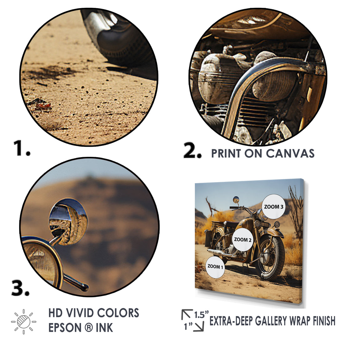 Dessert Vintage Bike - Motorcycle Canvas Wall Art
