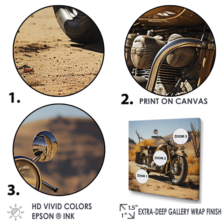 Dessert Vintage Bike - Motorcycle Canvas Wall Art