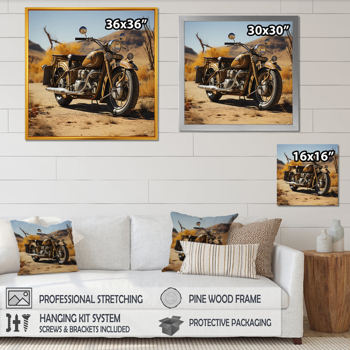 Dessert Vintage Bike - Motorcycle Canvas Wall Art
